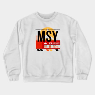 New Orleans (MSY) Airport // Sunset Baggage Tag Crewneck Sweatshirt